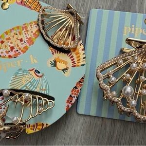 Piper K Ocean Themed Gold Hair Claws